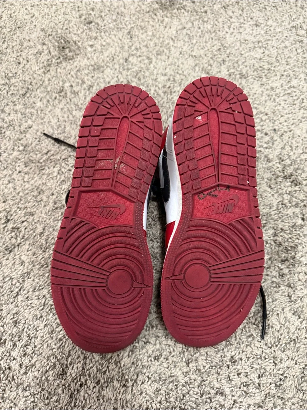 Nike Kids Red White Black Mid-Top Sneakers